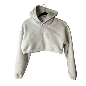 Aritzia Sweat Fleece Perfect Cropped Hoodie | Cozy Fleece Shrug | Grey | Sz S